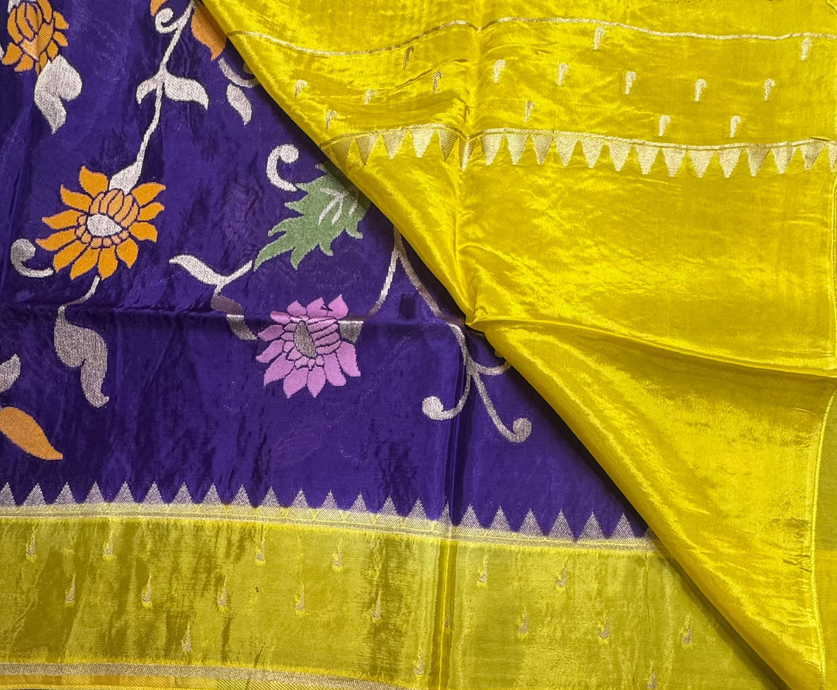 Purple Jamdani Crepe Saree 111