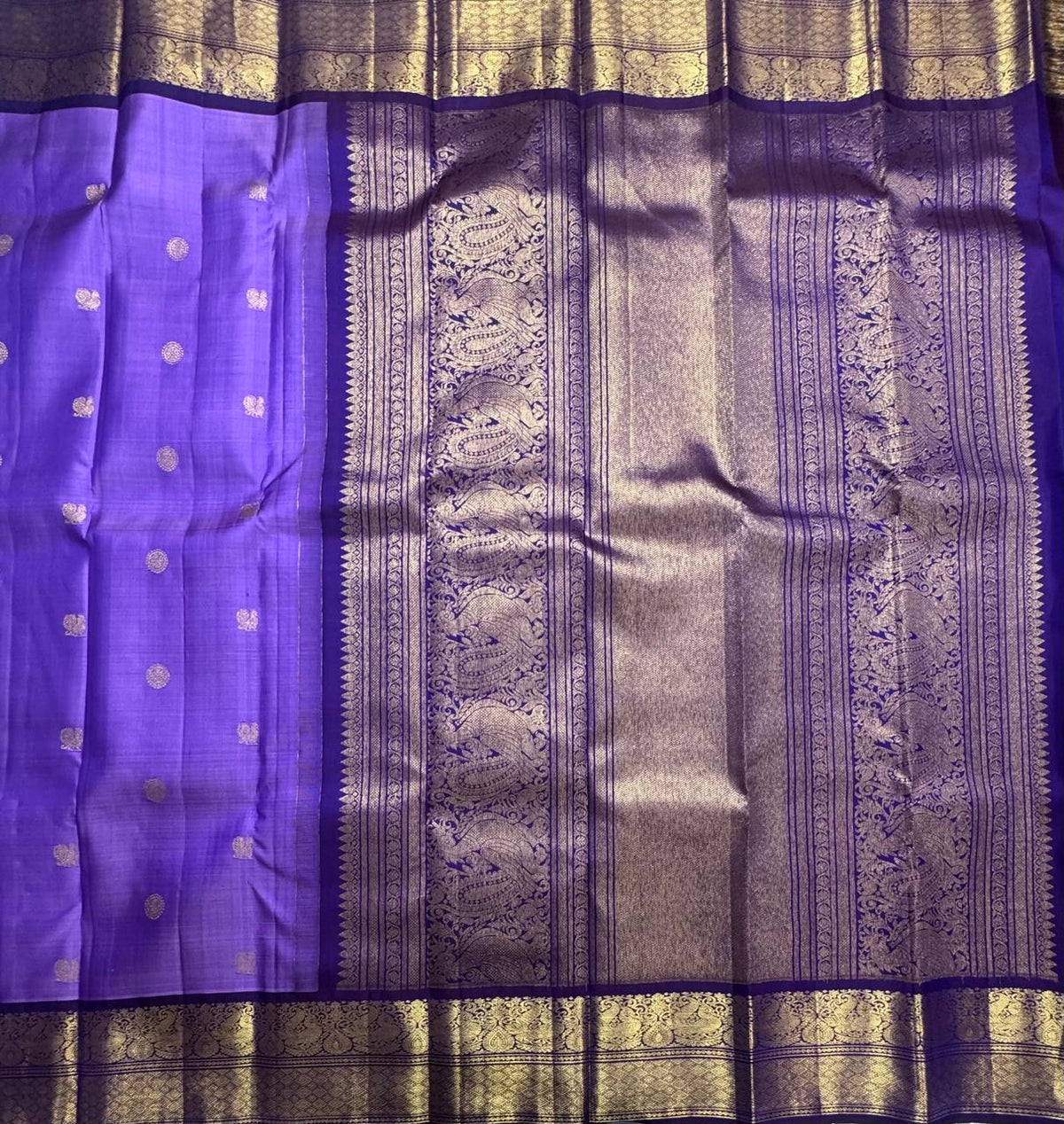 Purple Border Pure Kanchipuram Silk Saree 111 (Swara)