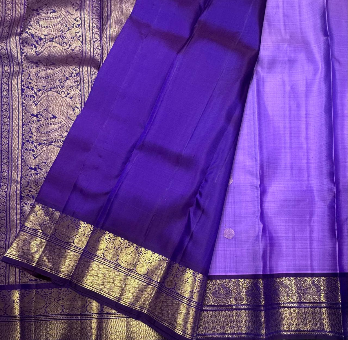 Purple Border Pure Kanchipuram Silk Saree 111 (Swara)