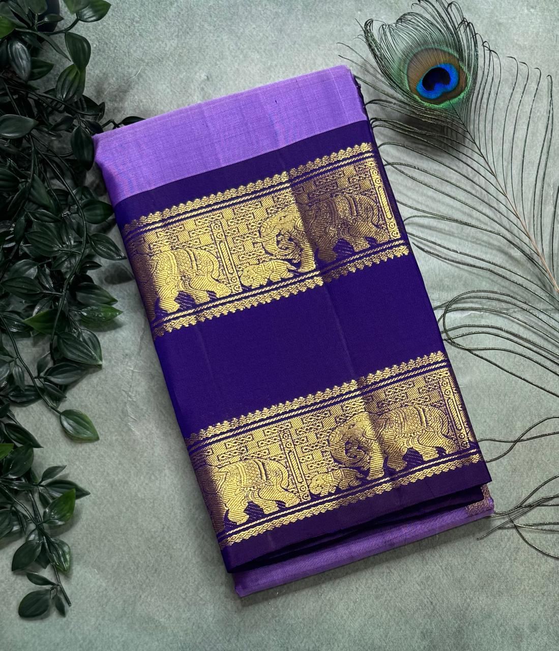 Purple Bentex Pure Kanchipuram Silk Saree 111 (Swara)