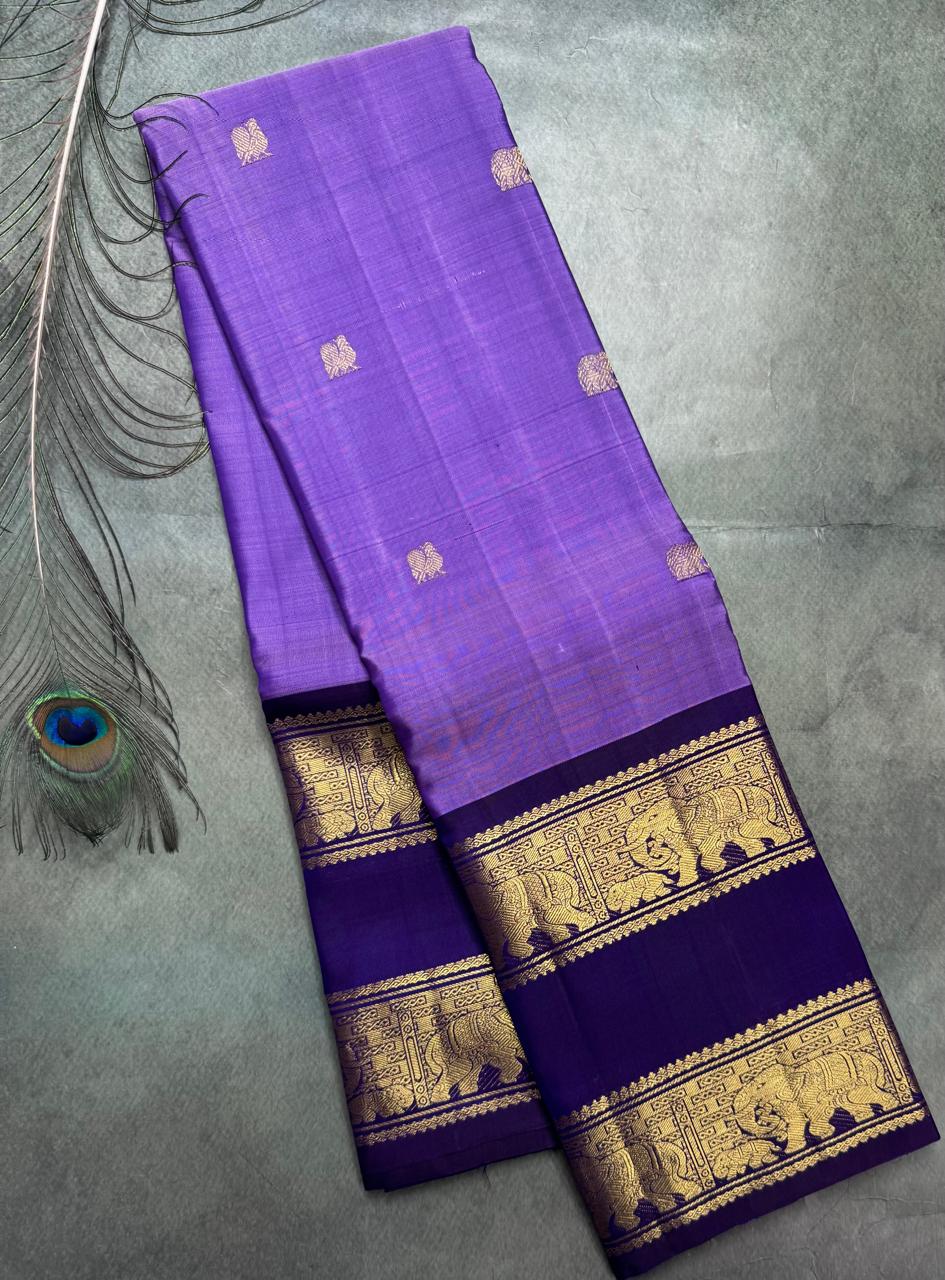 Purple Bentex Pure Kanchipuram Silk Saree 111 (Swara)