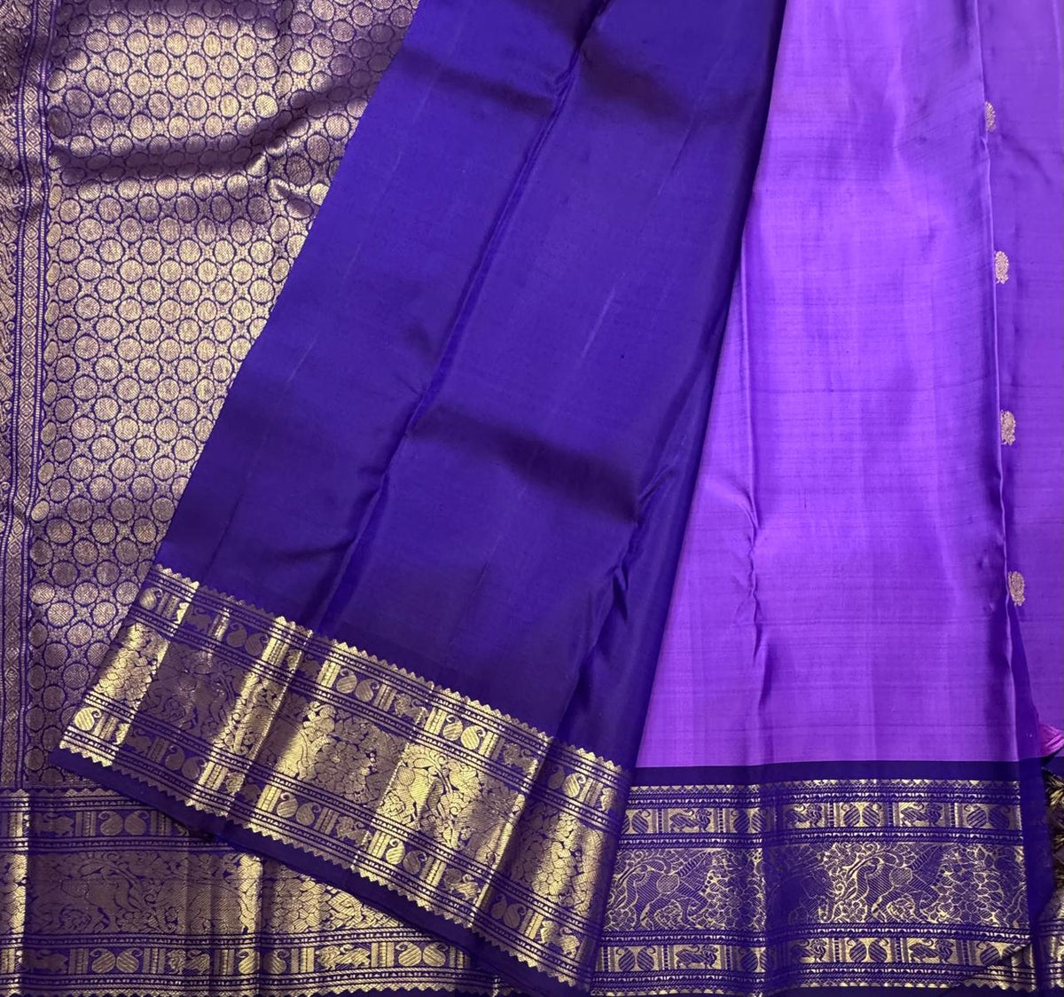 Purple Border Pure Kanchipuram Silk Saree 111 (Swara)
