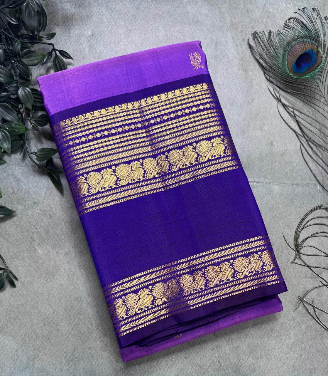 Purple Bentex Pure Kanchipuram Silk Saree 111 (Swara)