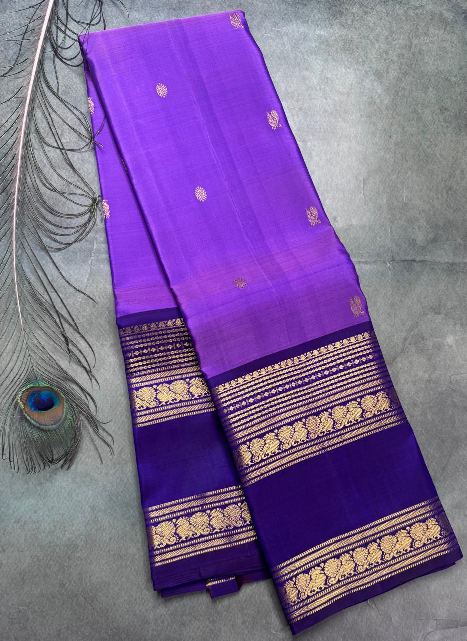 Purple Bentex Pure Kanchipuram Silk Saree 111 (Swara)