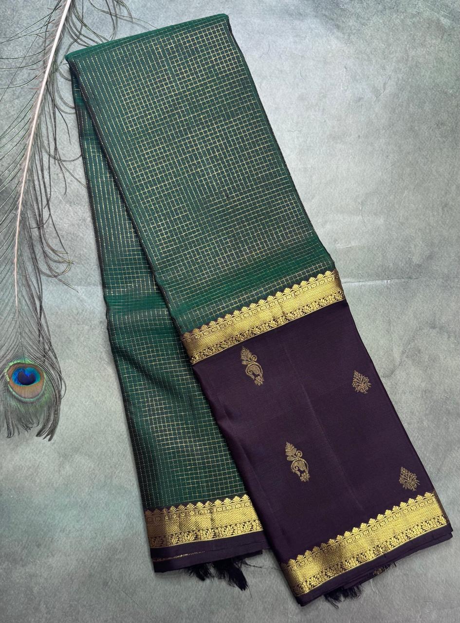 Green Bentex Pure Kanchipuram Silk Saree 111 (Swara)