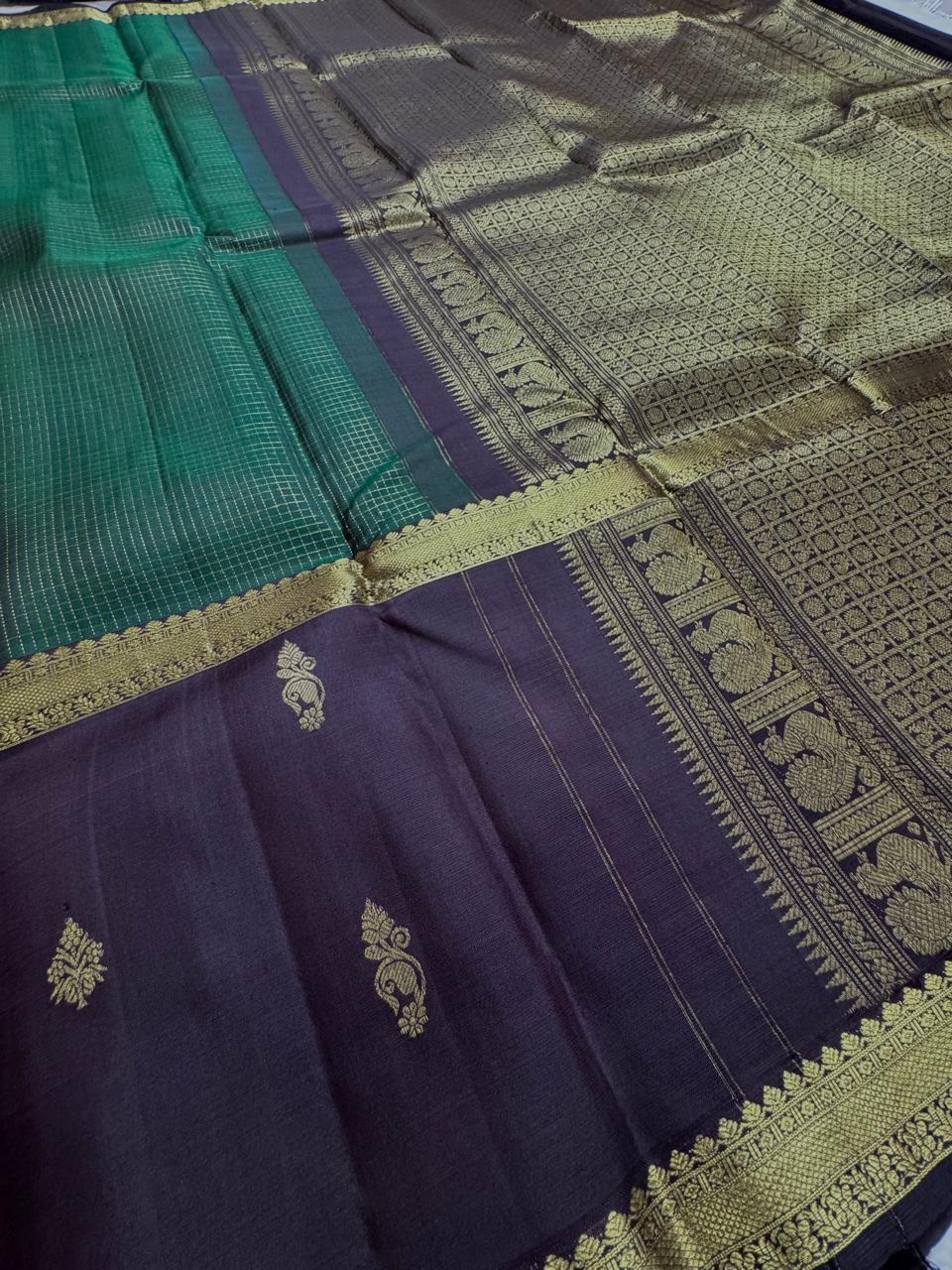 Green Bentex Pure Kanchipuram Silk Saree 111 (Swara)