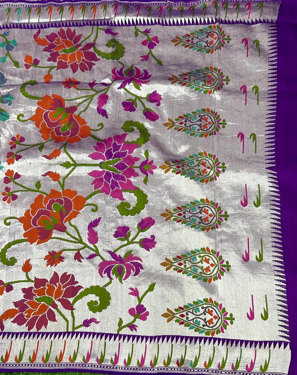 Purple  pure paitani tussar georgette-09 saree