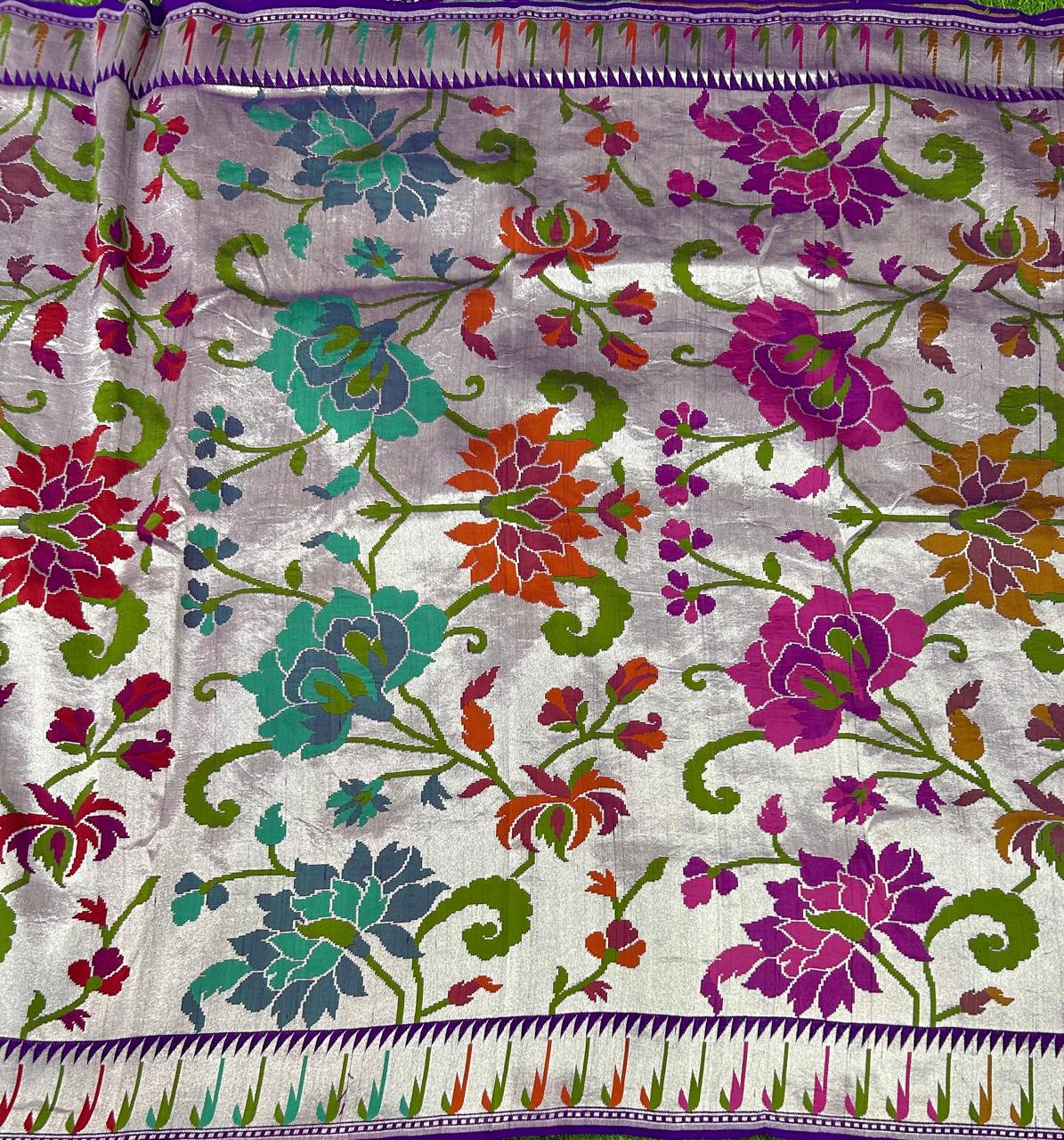 Purple  pure paitani tussar georgette-09 saree