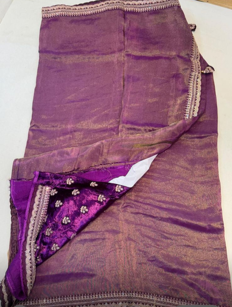 Wine sabyasachi tissue saree