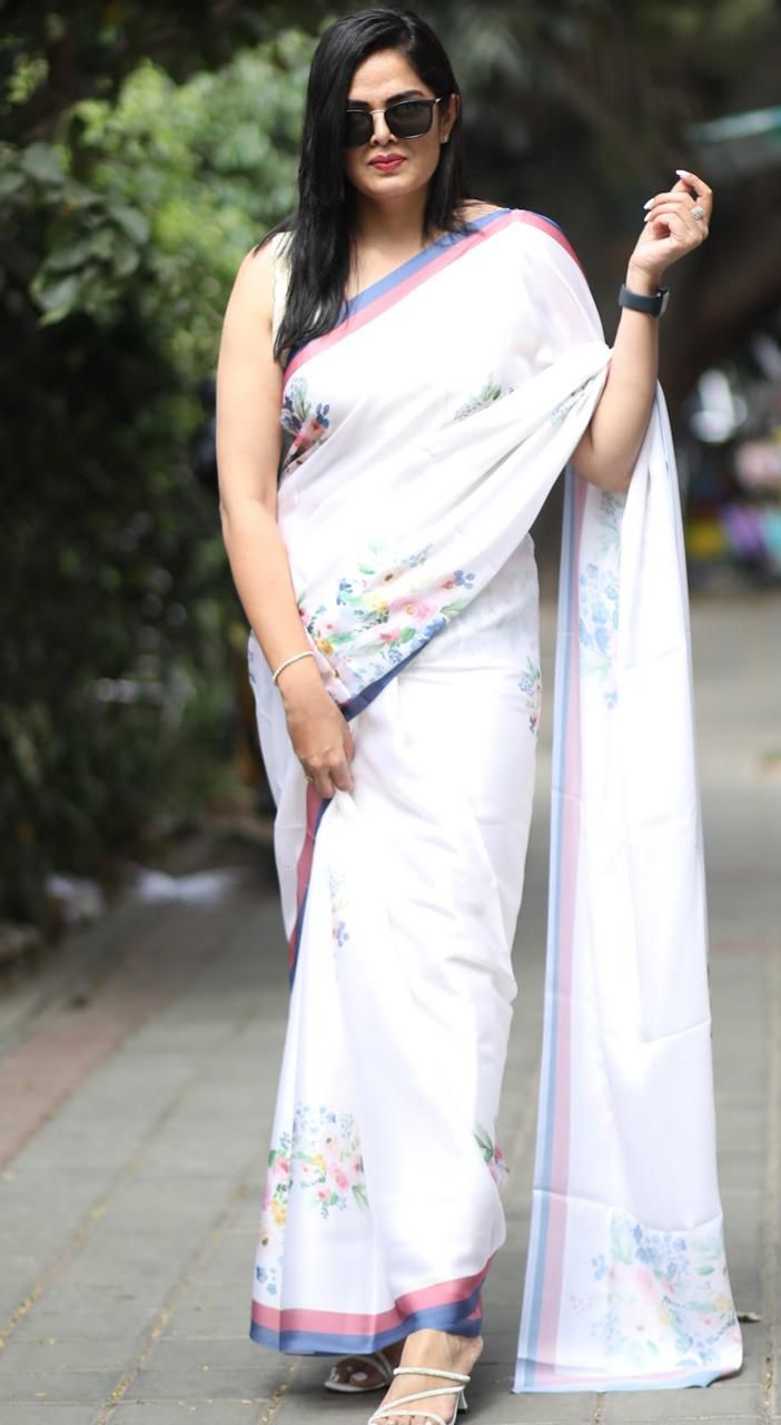 Alia Bhat satin georgette printed saree