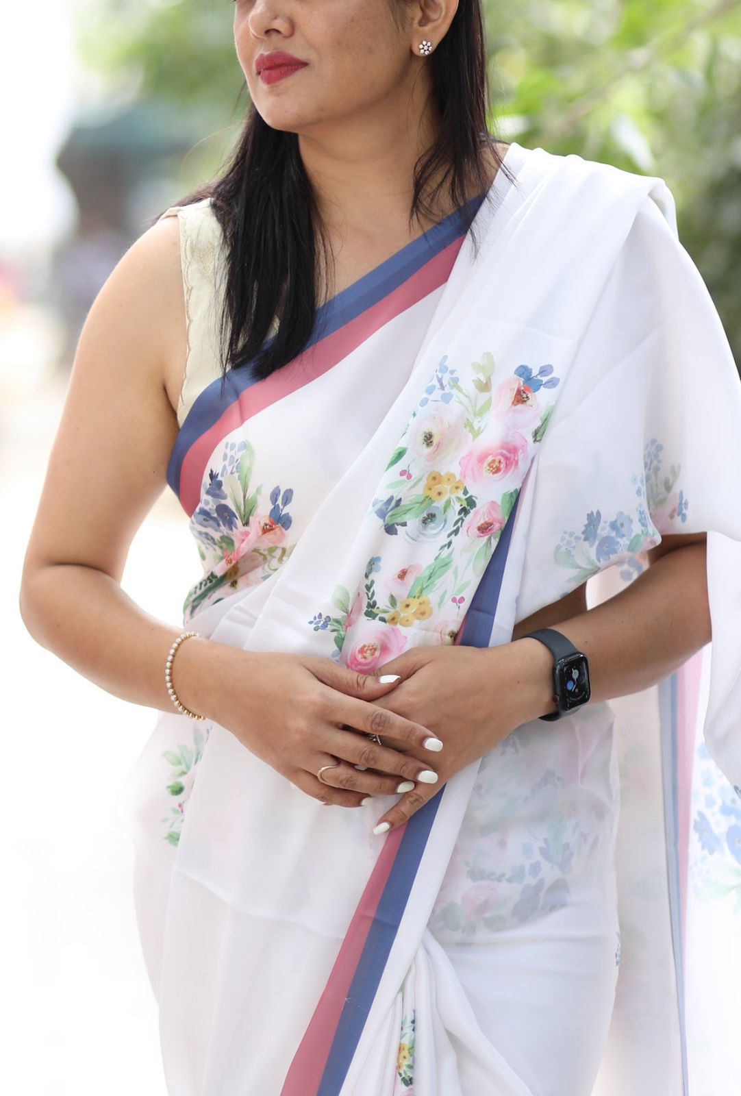 Alia Bhat satin georgette printed saree