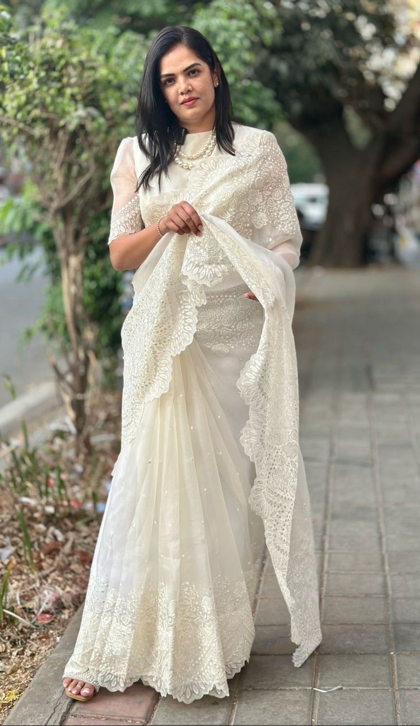 Pure Organza Saree – Elegant Lightweight Designer Saree for Weddings & Parties Deepika Padukone organza