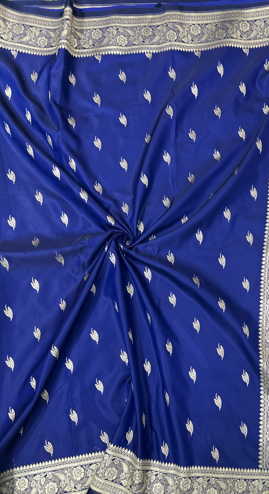 Blue semi katan benaras silk saree
