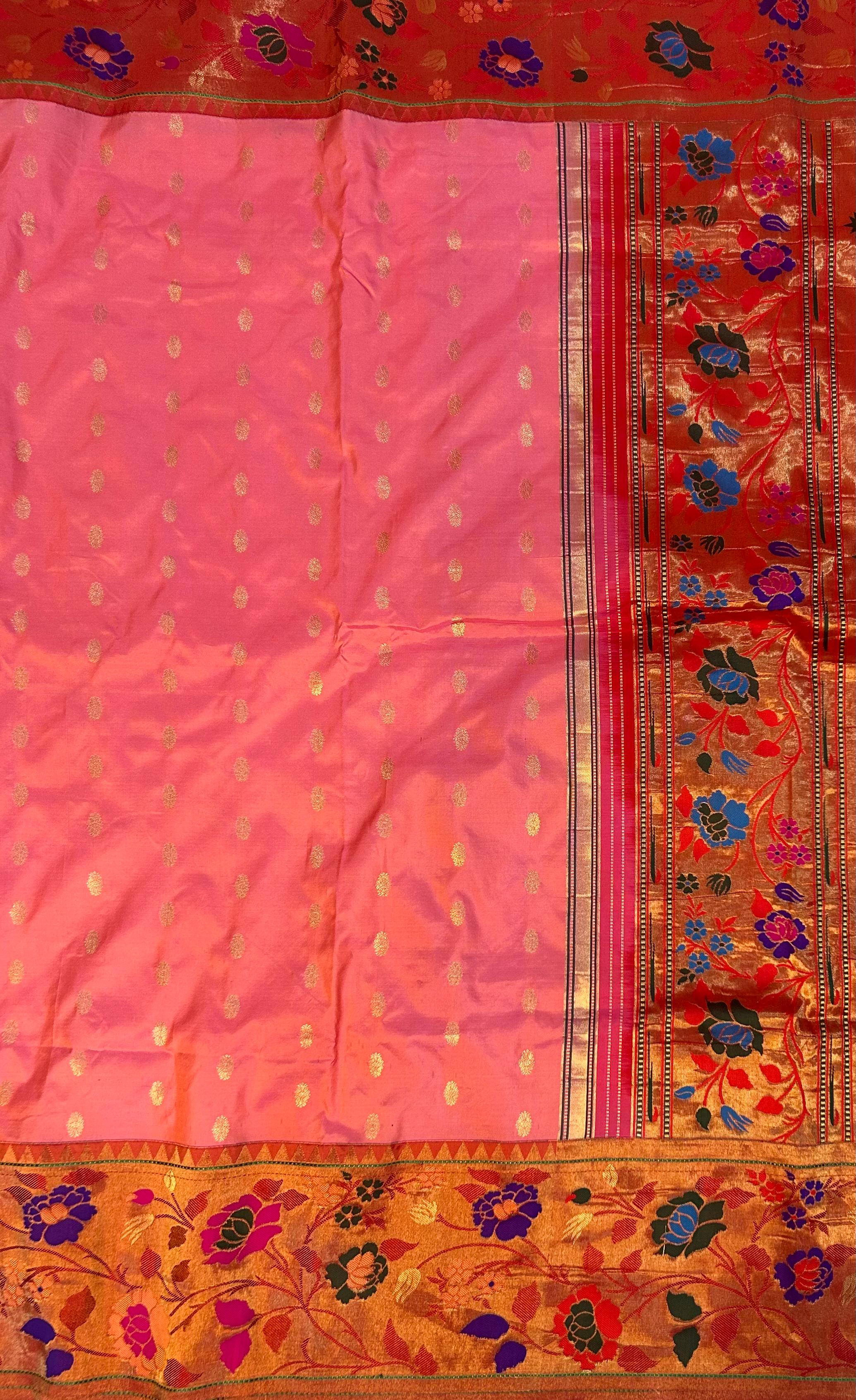Pastel pink pure paitani-07 border tussar saree