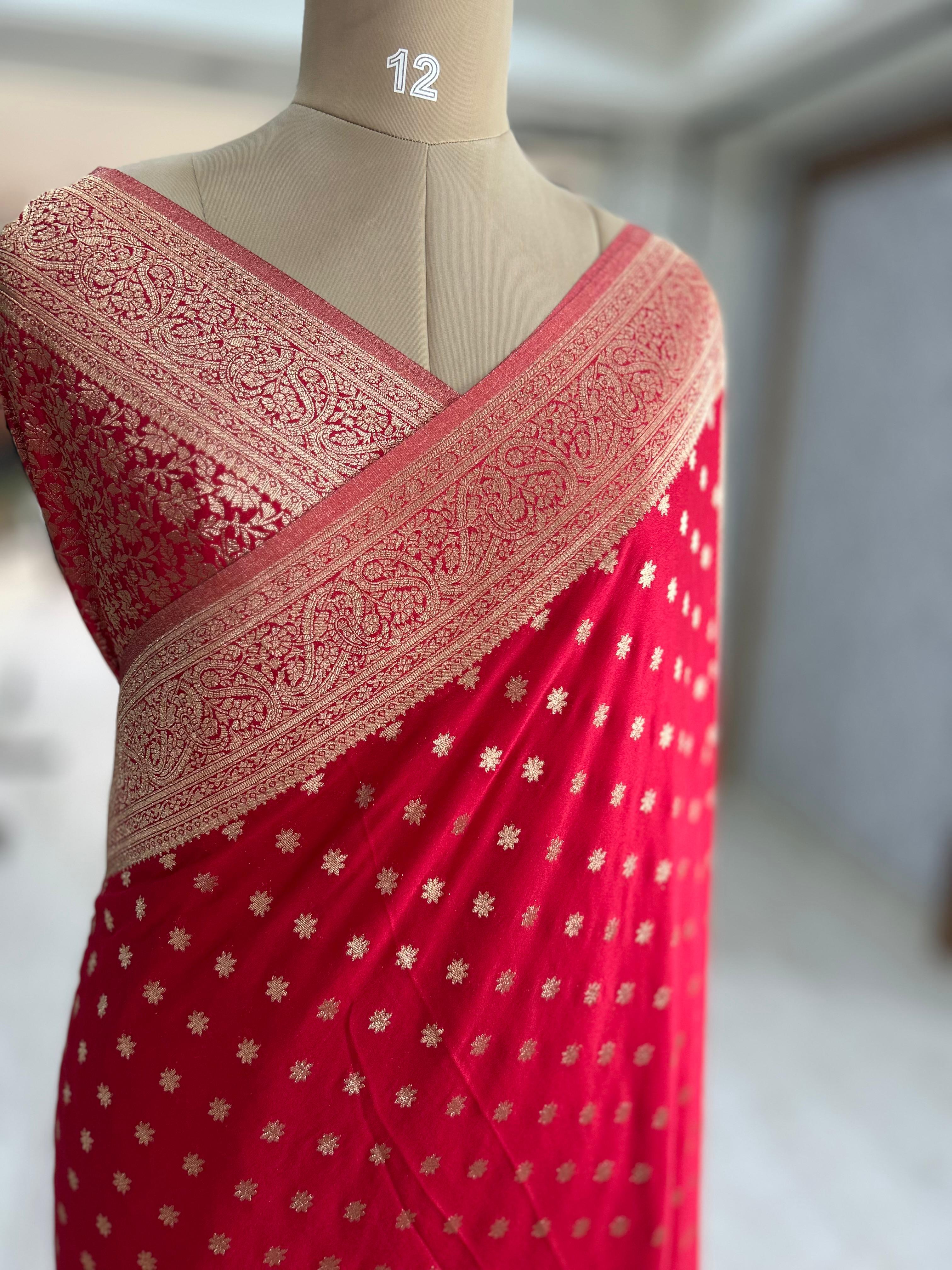 Red star butta 07 soft crepe silk saree (RR)