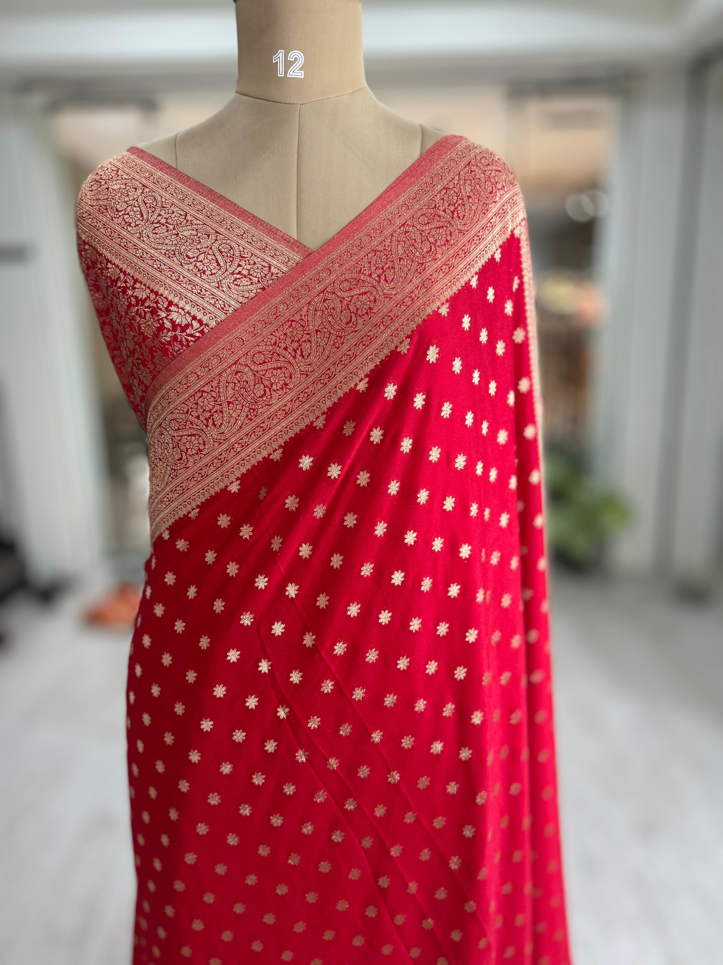 Red star butta 07 soft crepe silk saree (RR)