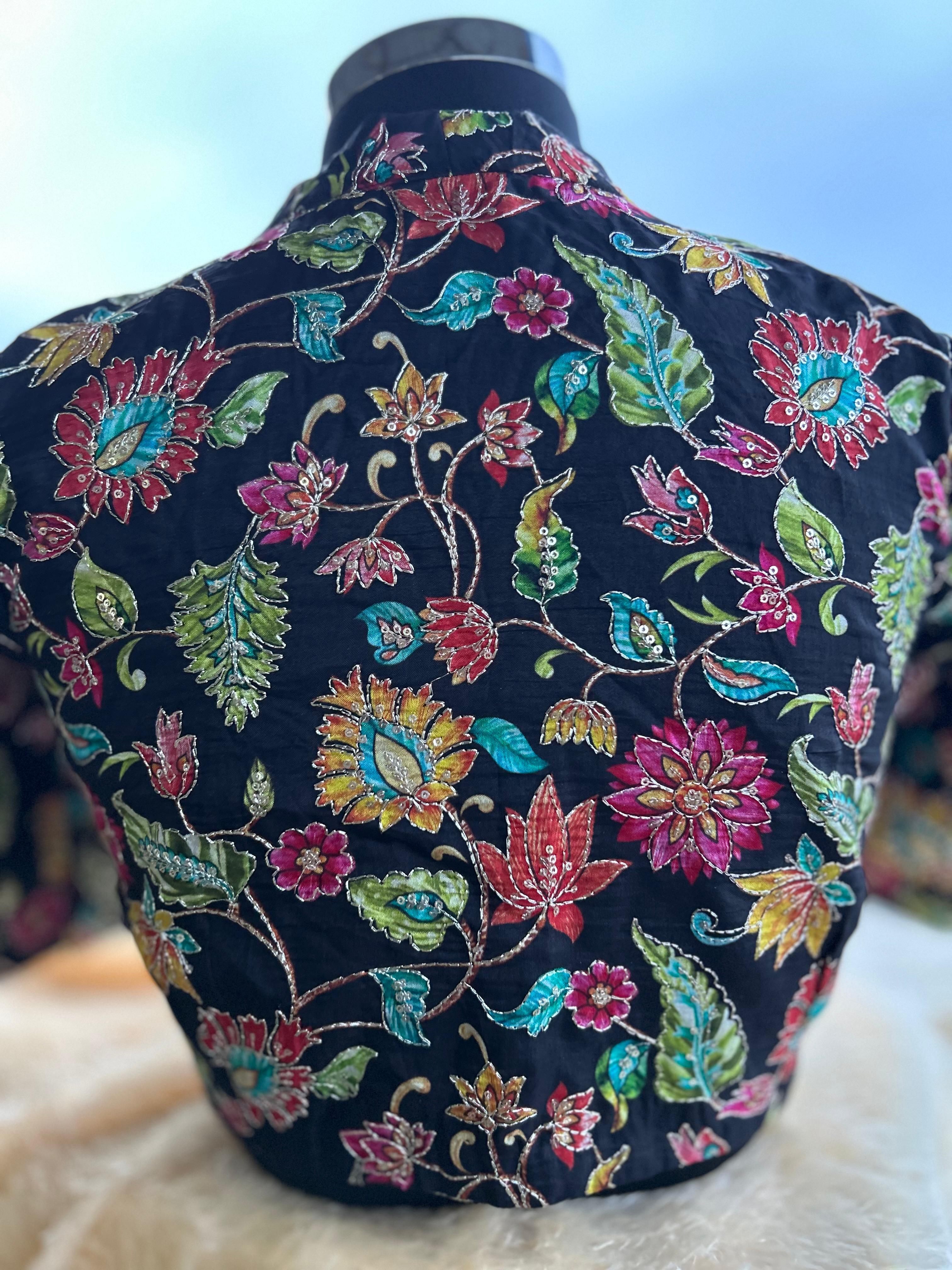 Black-03 kalamkari blouse