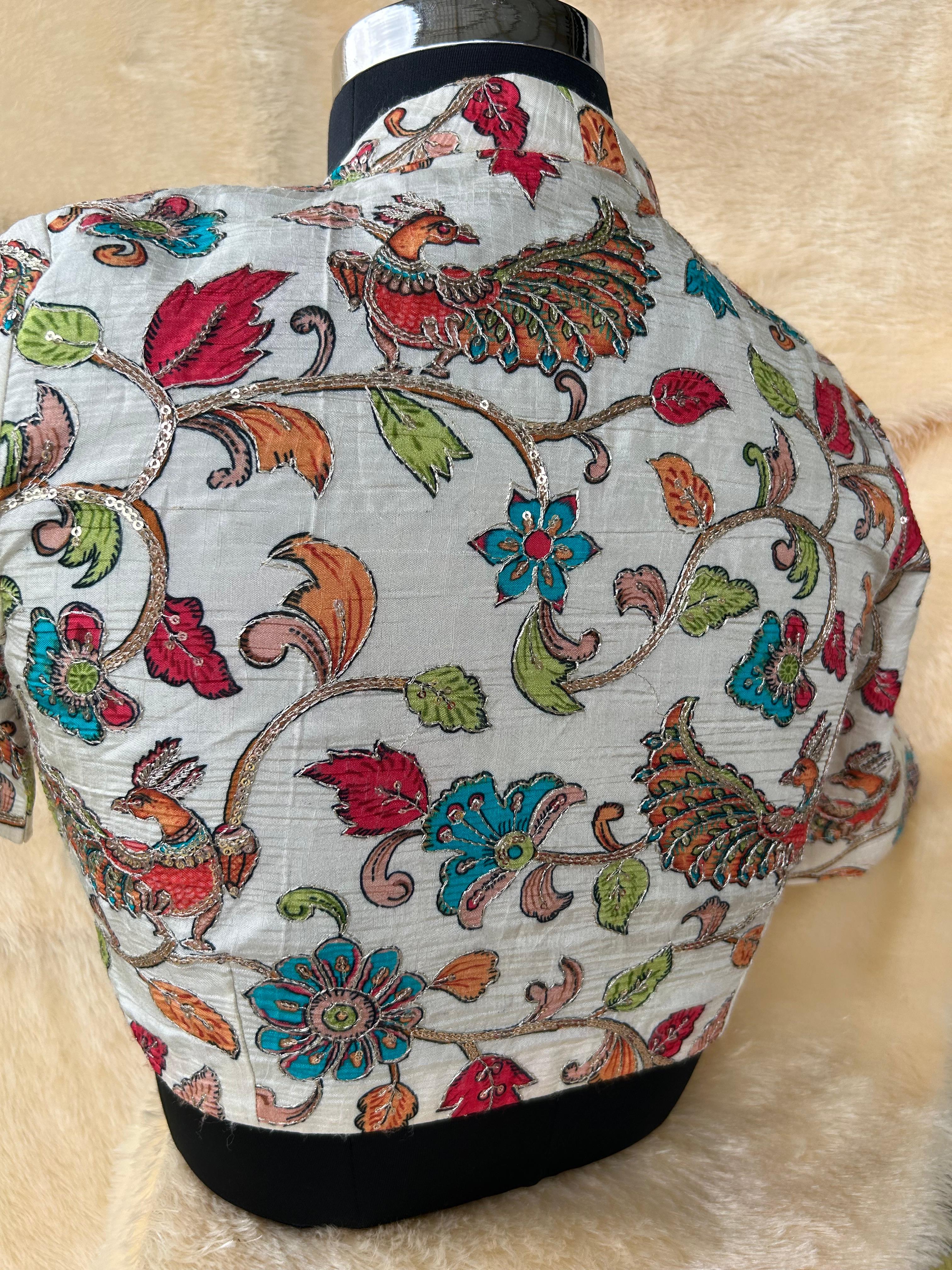 Cream-01 kalamkari blouse
