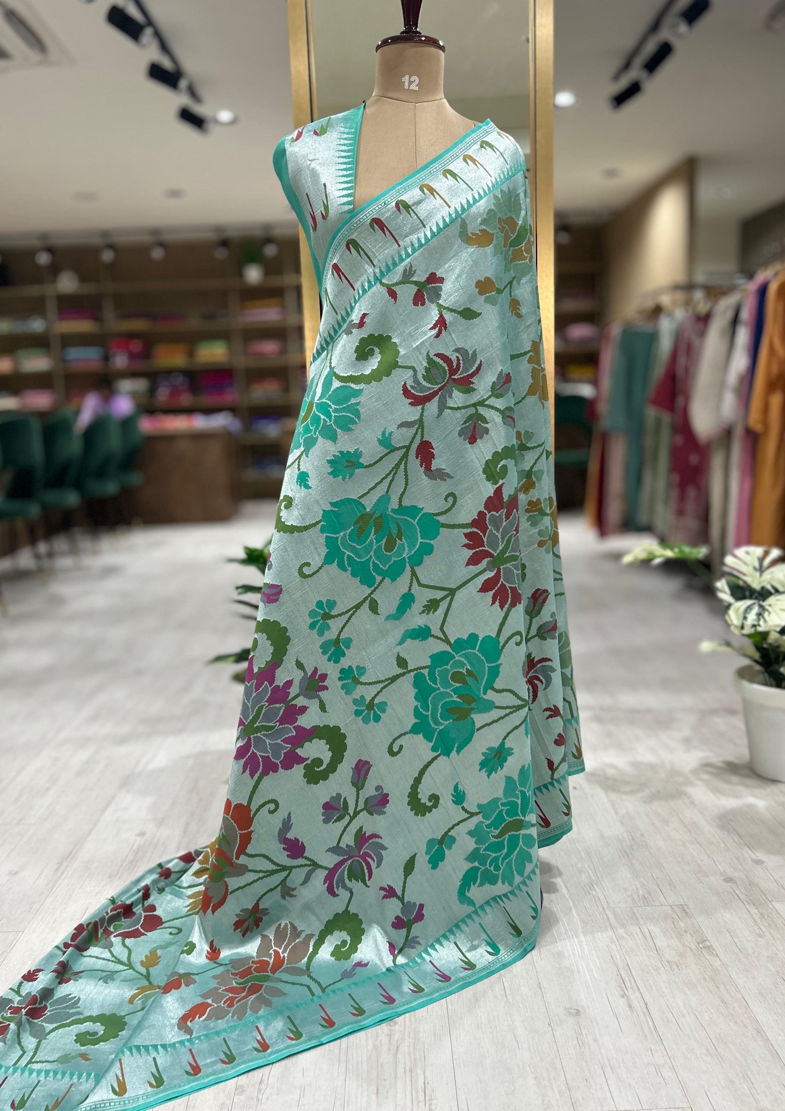 Rama green pure paithani tussar georgette-09 saree