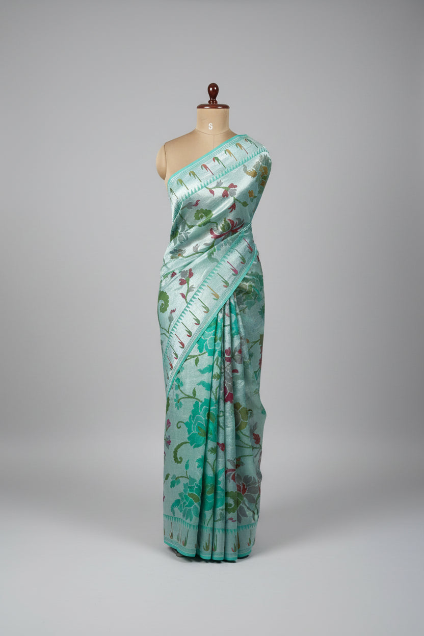 Rama green pure paithani tussar georgette-09 saree