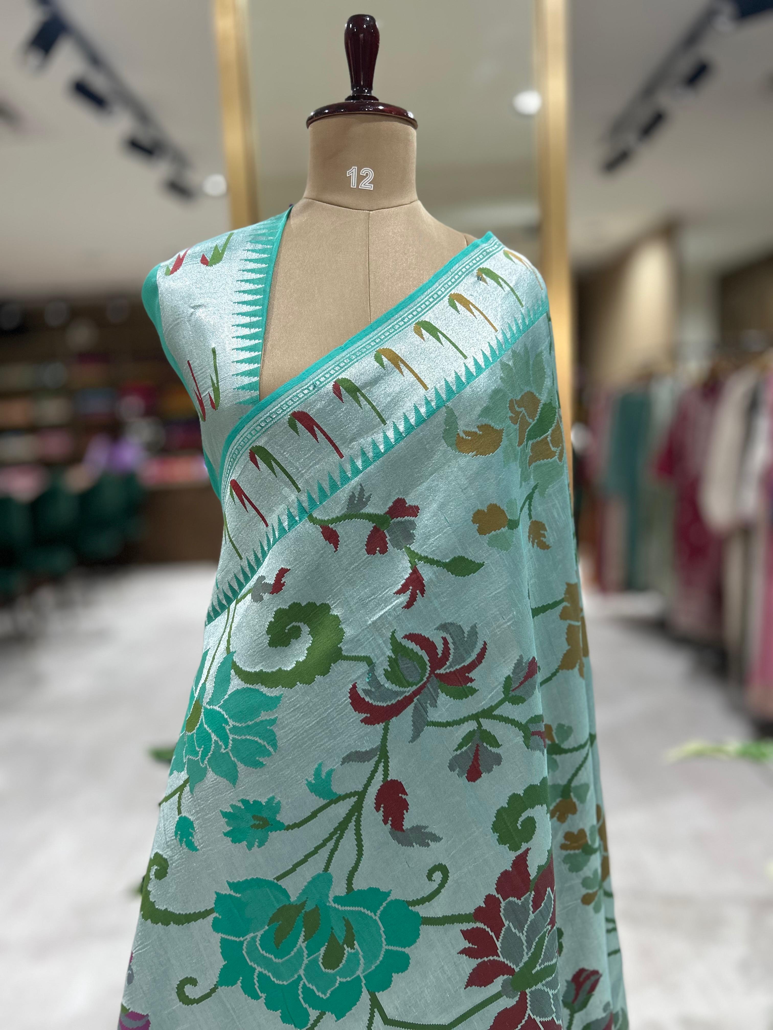 Rama green pure paithani tussar georgette-09 saree