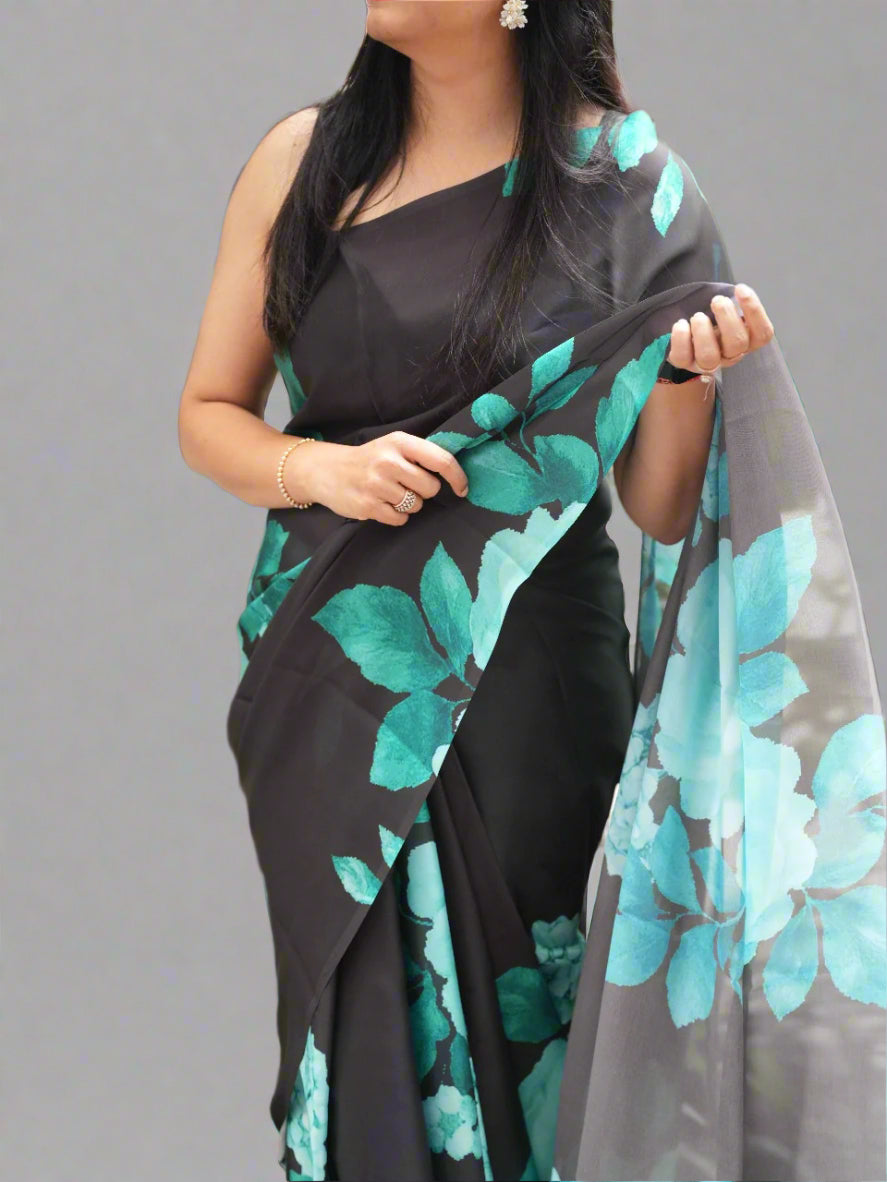 Kajol satin saree