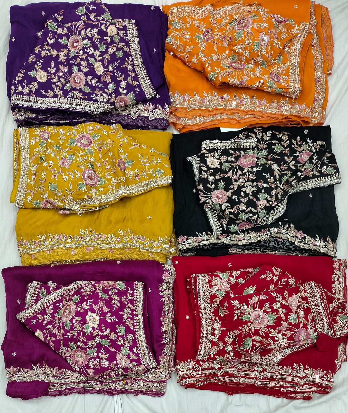 Mustard yellow handwork stitched blouse designer party saree