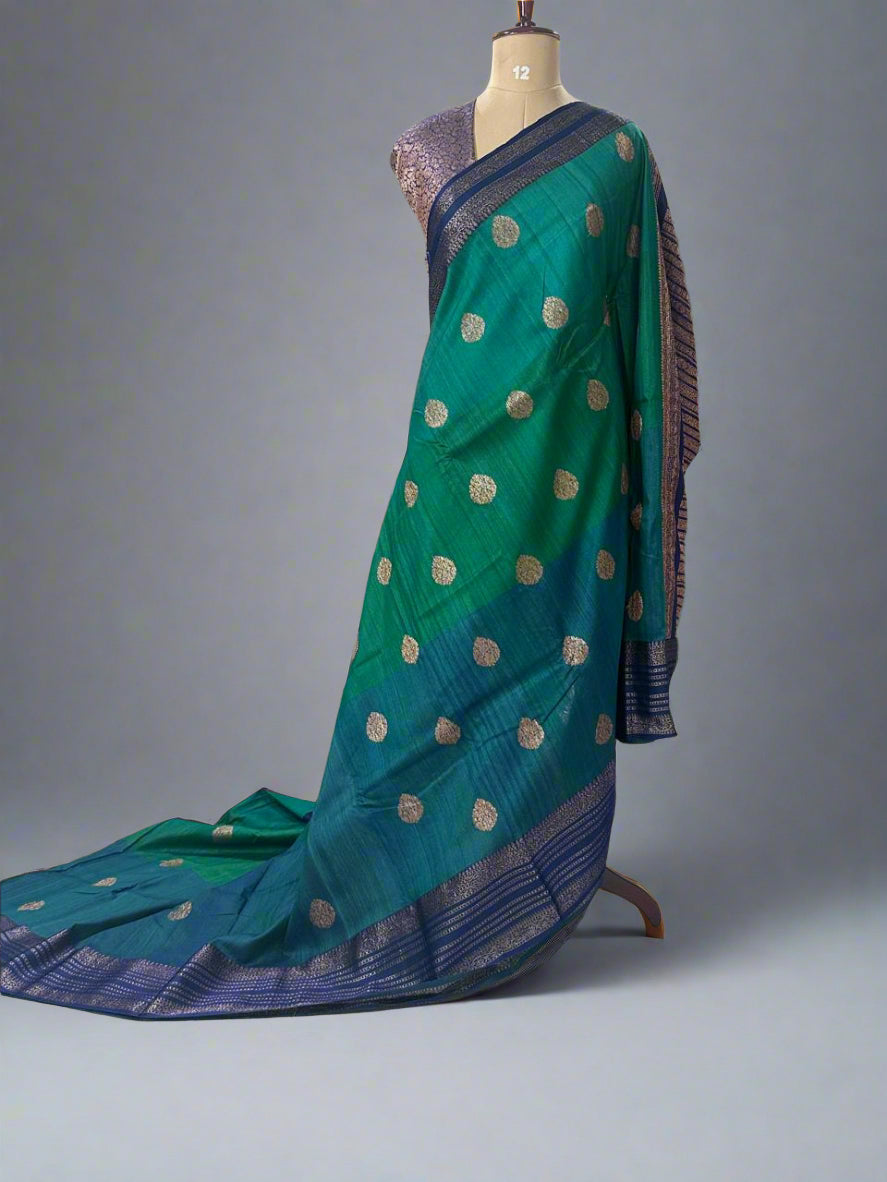 3D pure handloom banarasi tussar silk saree