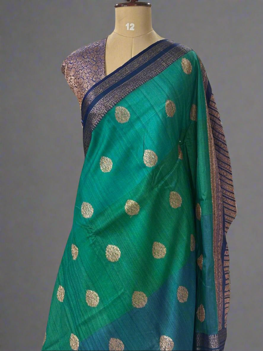 3D pure handloom banarasi tussar silk saree