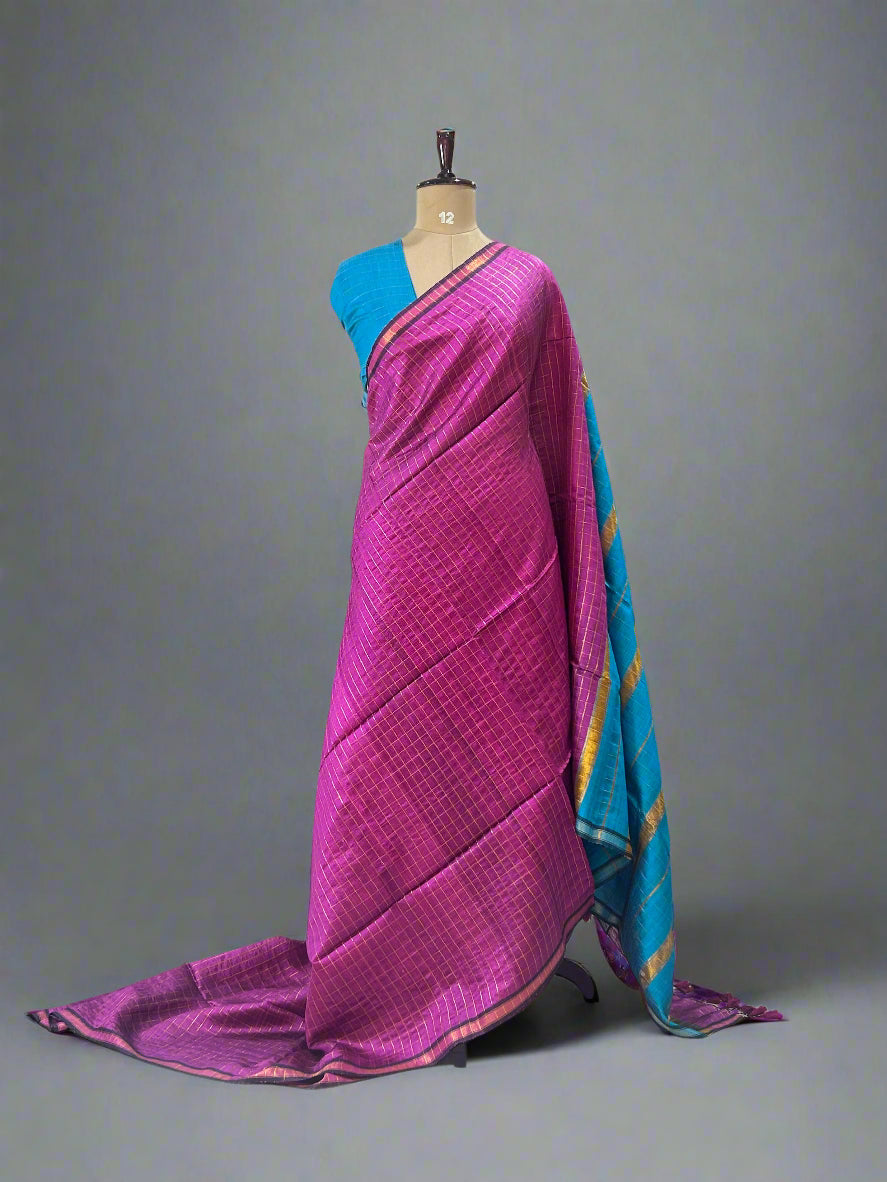 Pure Raw Dupion Silk Saree – Handwoven Elegance with Luxurious Texture