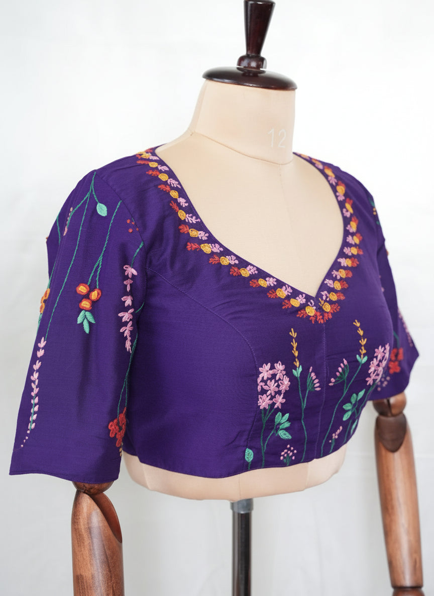 Custom Knot Handwork Blouse – Designer Ethnic Partywear,knot handwork-09