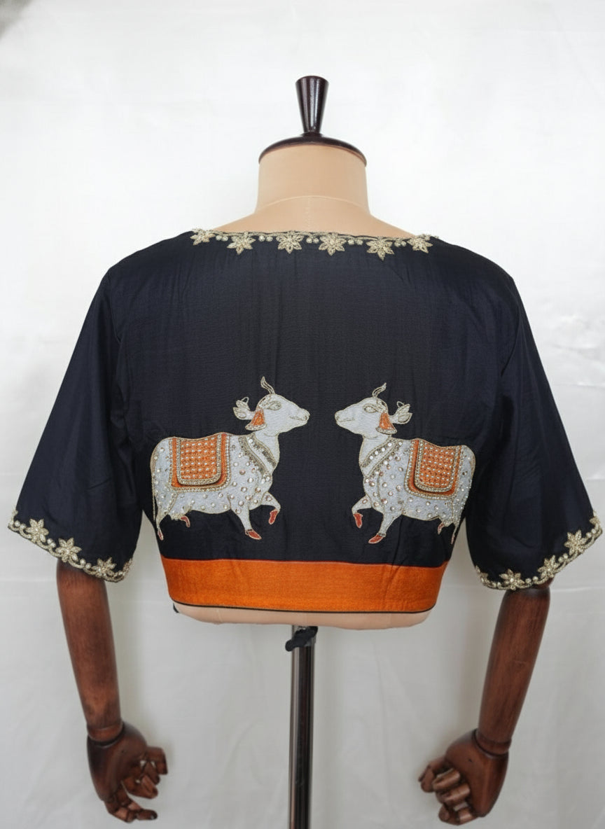 Black pichwai 09 handwork blouse