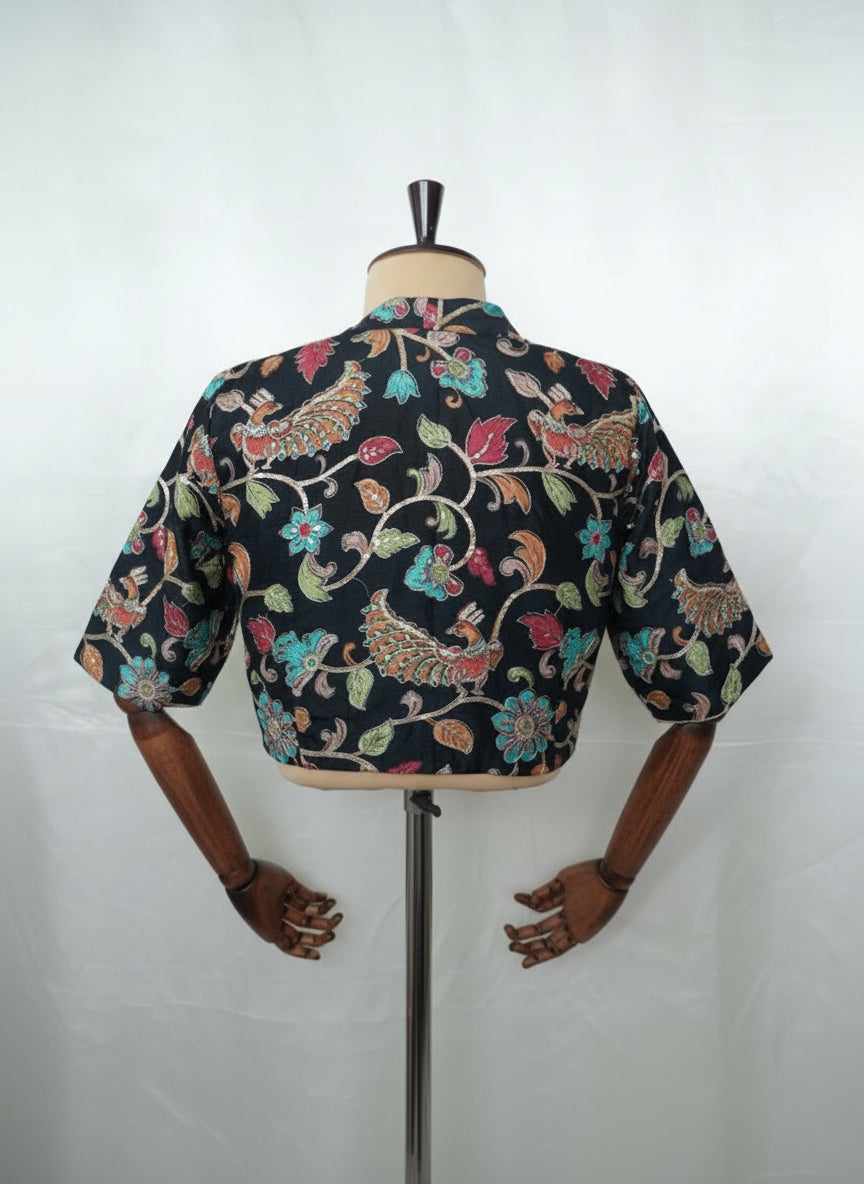 Black kalamkari blouse-01