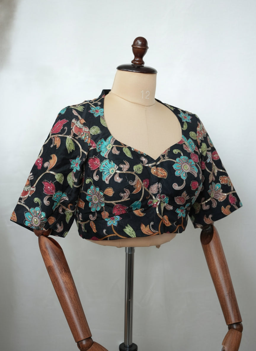 Black kalamkari blouse-01