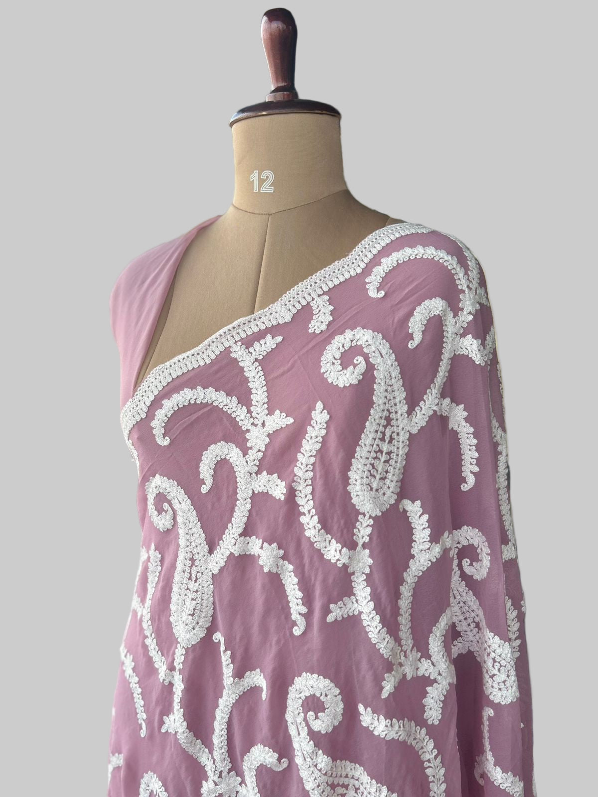 Lilac embrodiery(2) chikankari georgette-11 saree