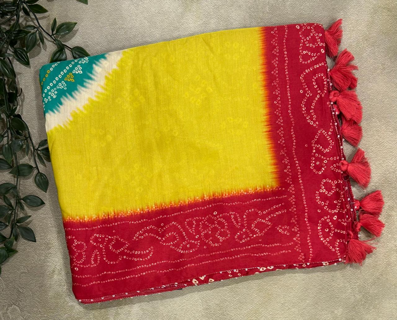 Yellow Patola modal satin 102 saree