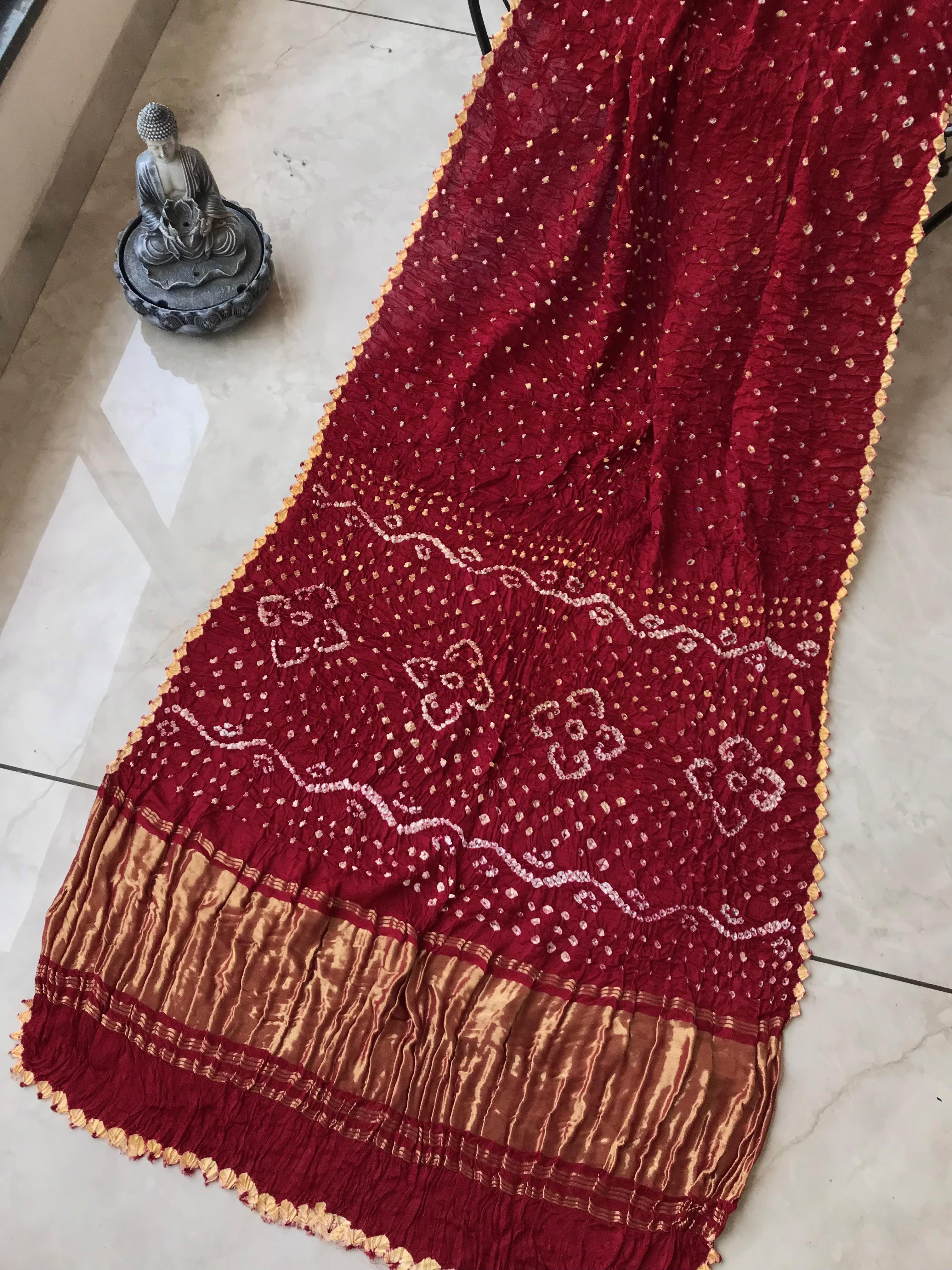 Maroon Bandhini 104 saree