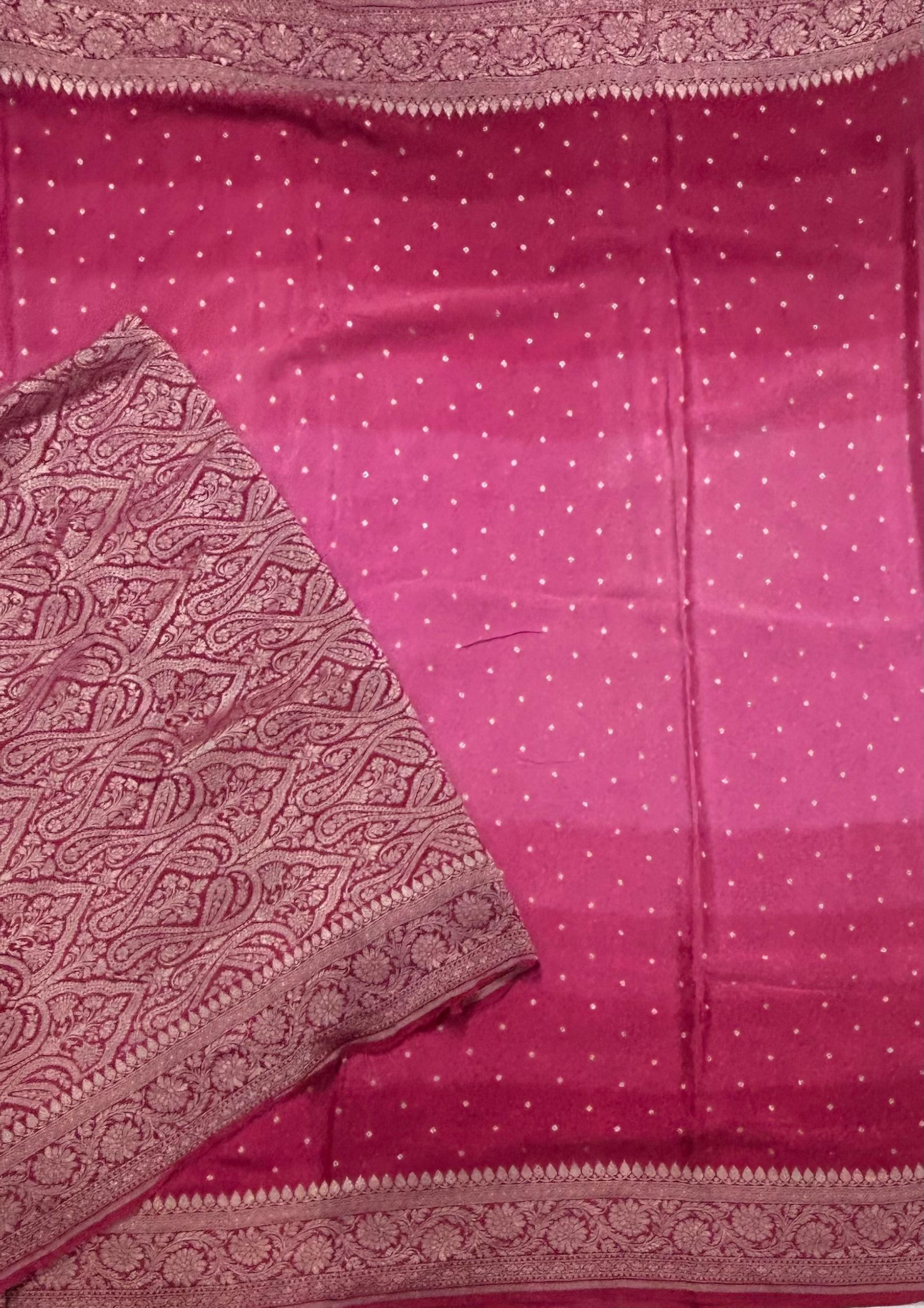 Multitone silver zari pure benarasi crepe 104 silk saree