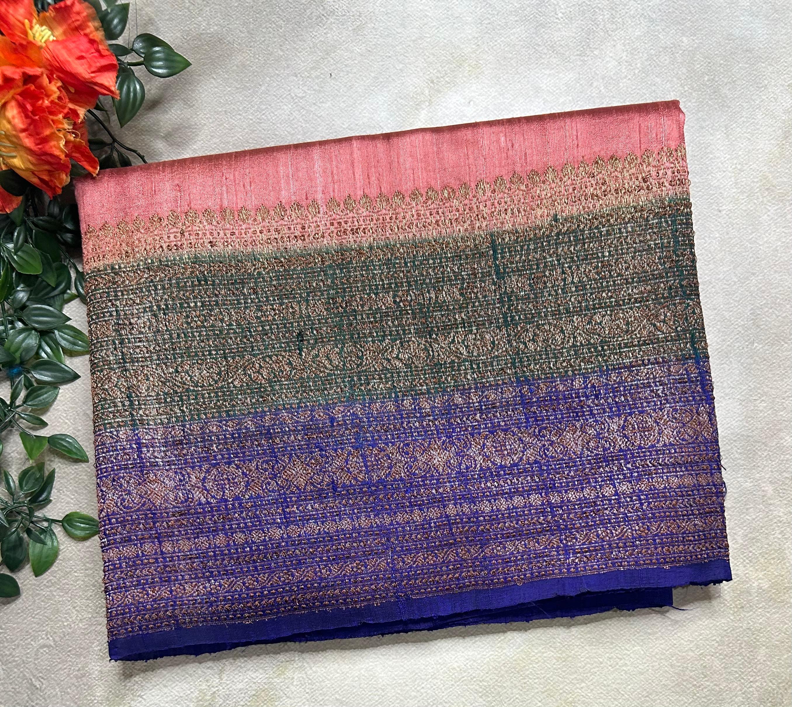 Light pink small butta pure tussar crepe 104 silk saree