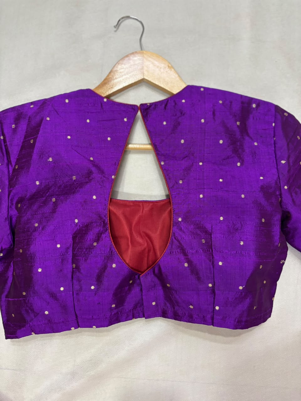 Purple n maroon raw silk blouse 107