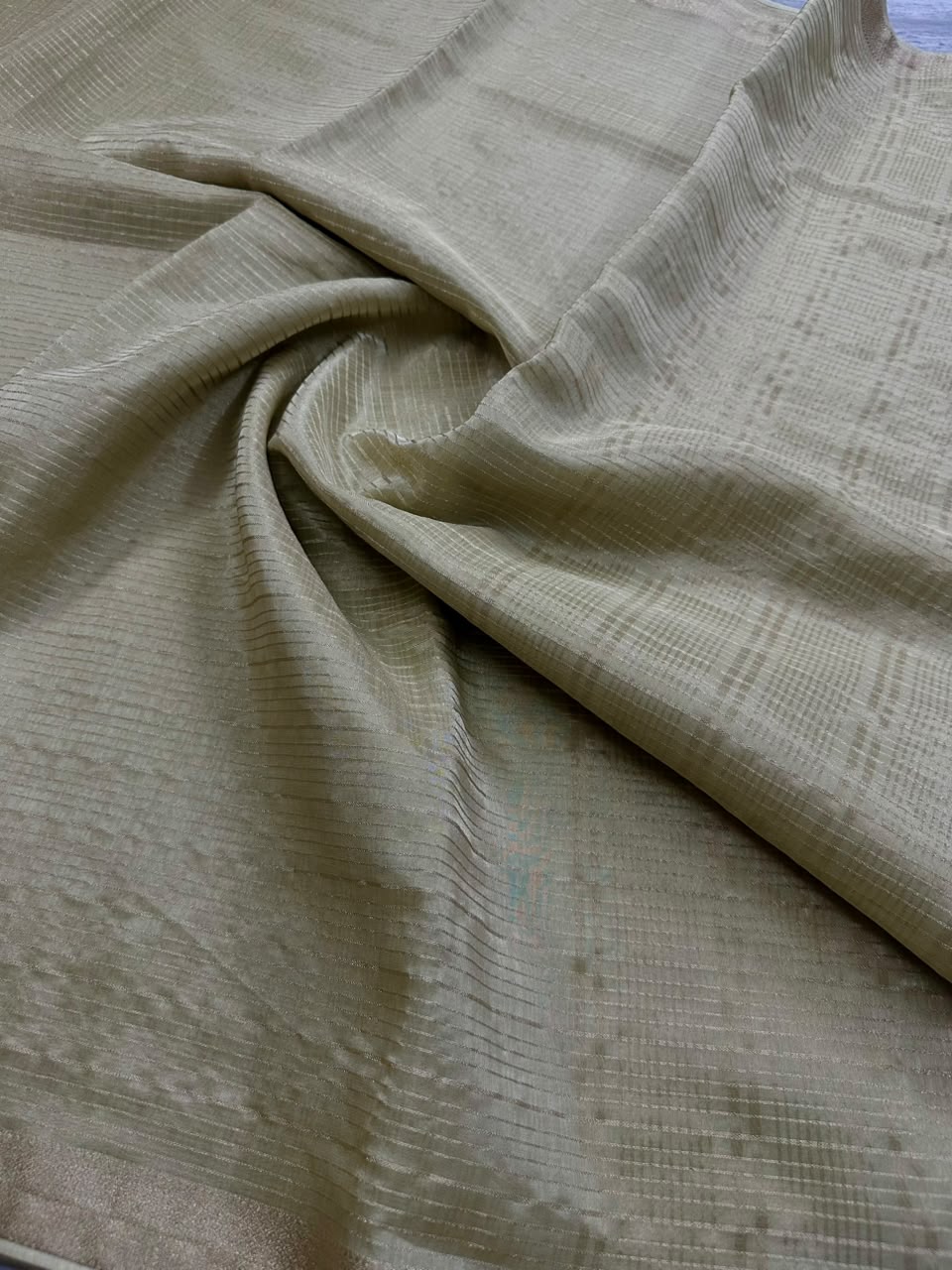 Cream Tissue Saree with Stitched Blouse 108