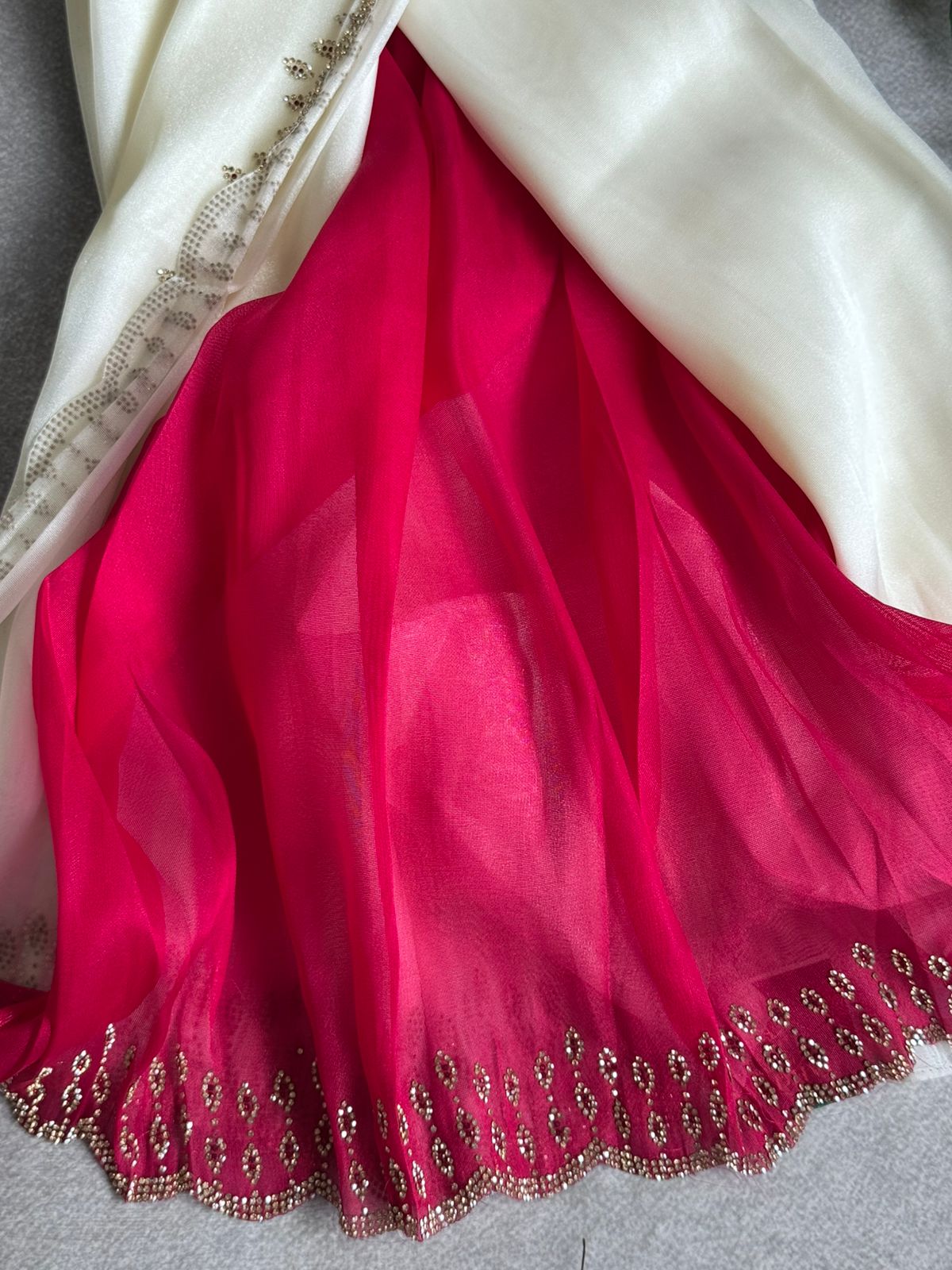 Cream Tissue Party Wear Saree 109