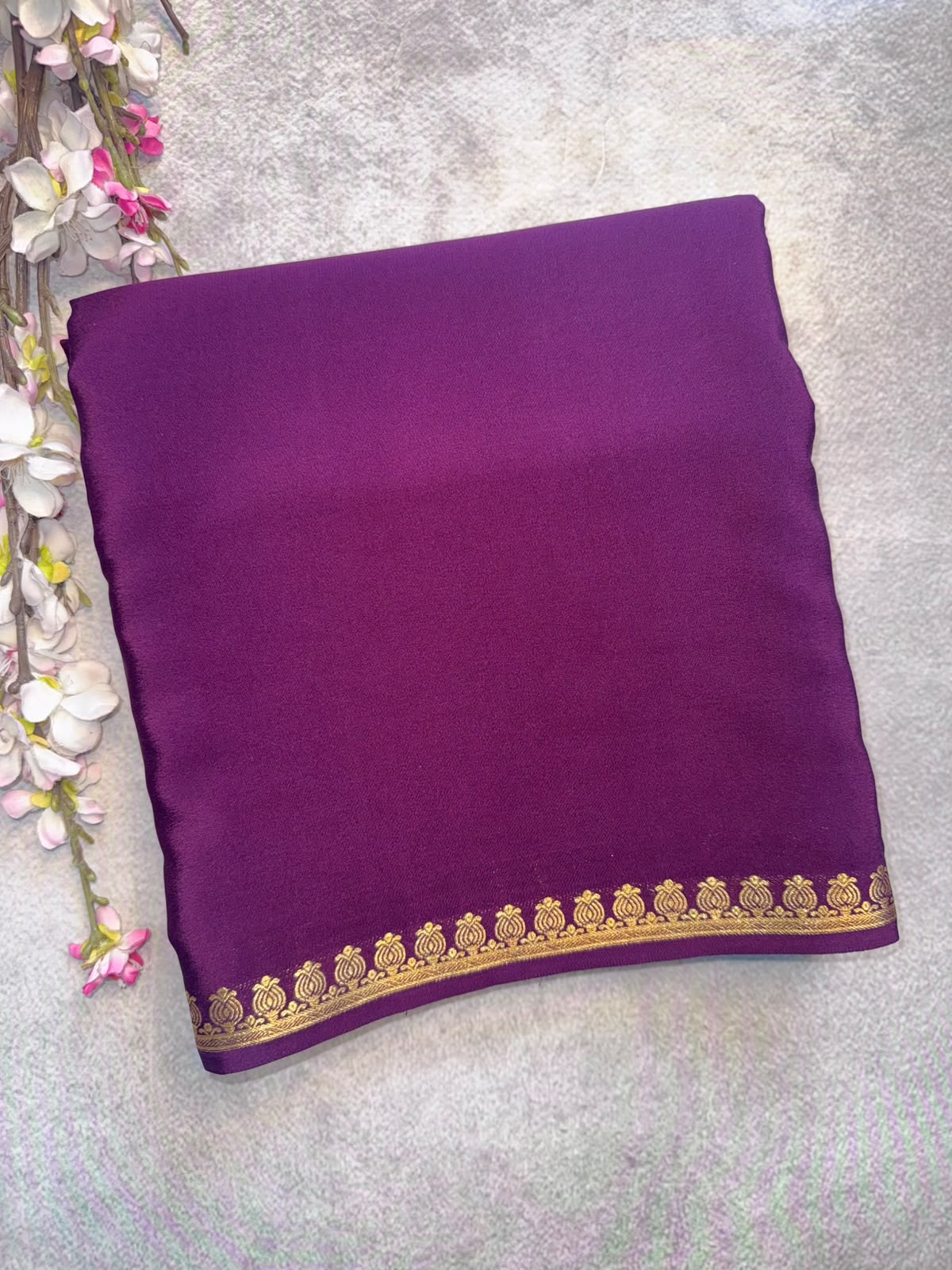 Wine Pure Zari Mysore Silk Saree 4G (Swara)