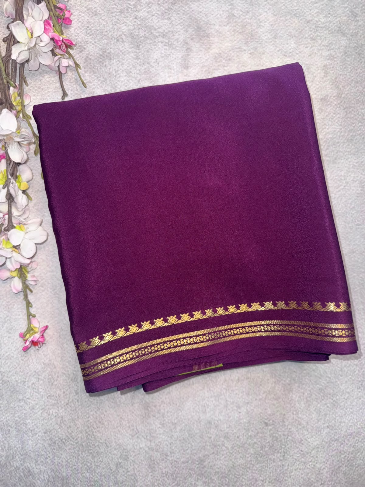 Wine Pure Zari Mysore Silk Saree 4G (Swara)