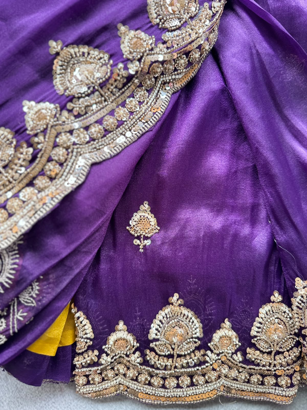 Purple Glass Tissue Party Wear Saree 110