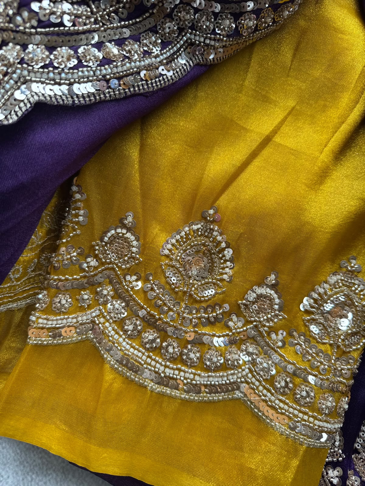 Purple Glass Tissue Party Wear Saree 110