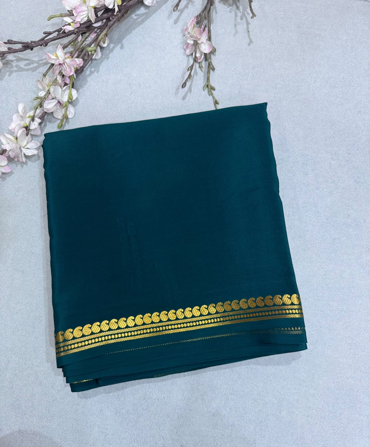Bottle Green Pure Zari Mysore Silk CSG Saree 110