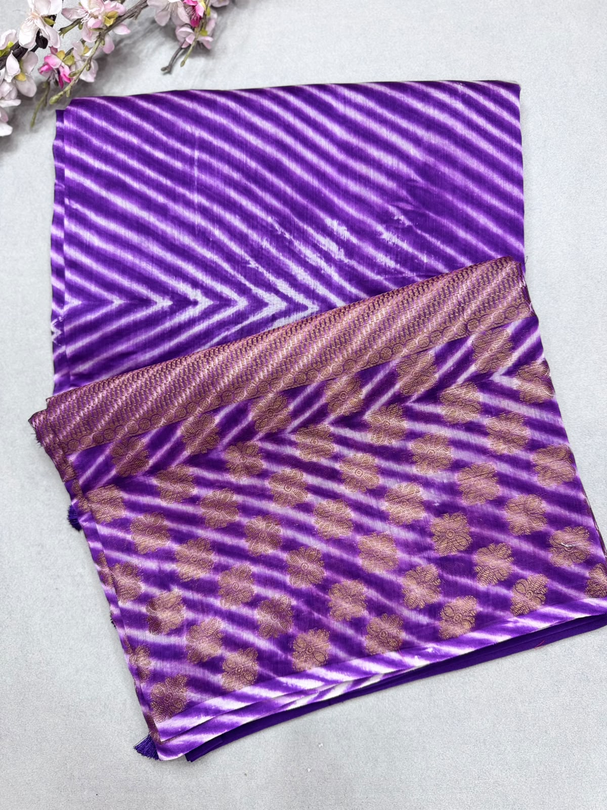 Purple Shibori Semi Tussar Saree 110