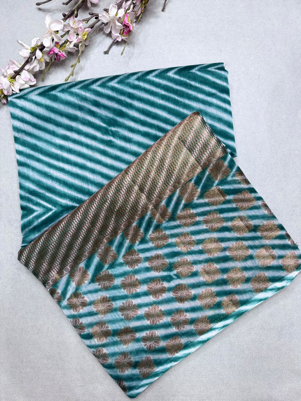 Bottle Green Shibori Semi Tussar Saree 110