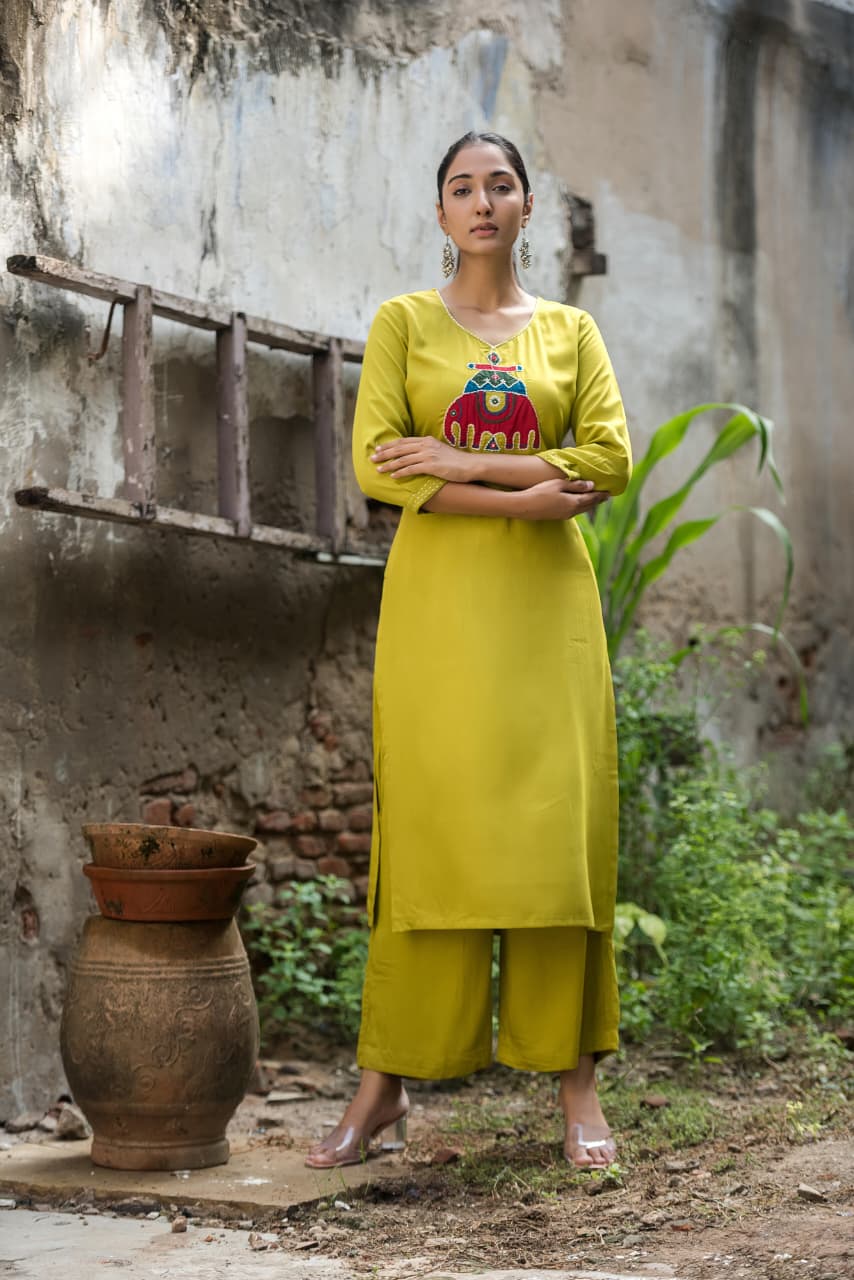 Mehandi Green Mul Cotton Cord Set 711